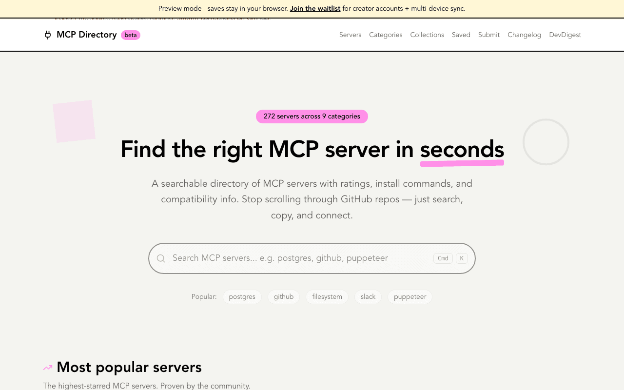 MCP Directory product preview
