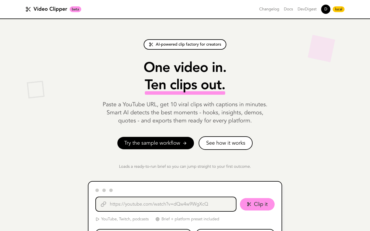 Video Clipper product preview