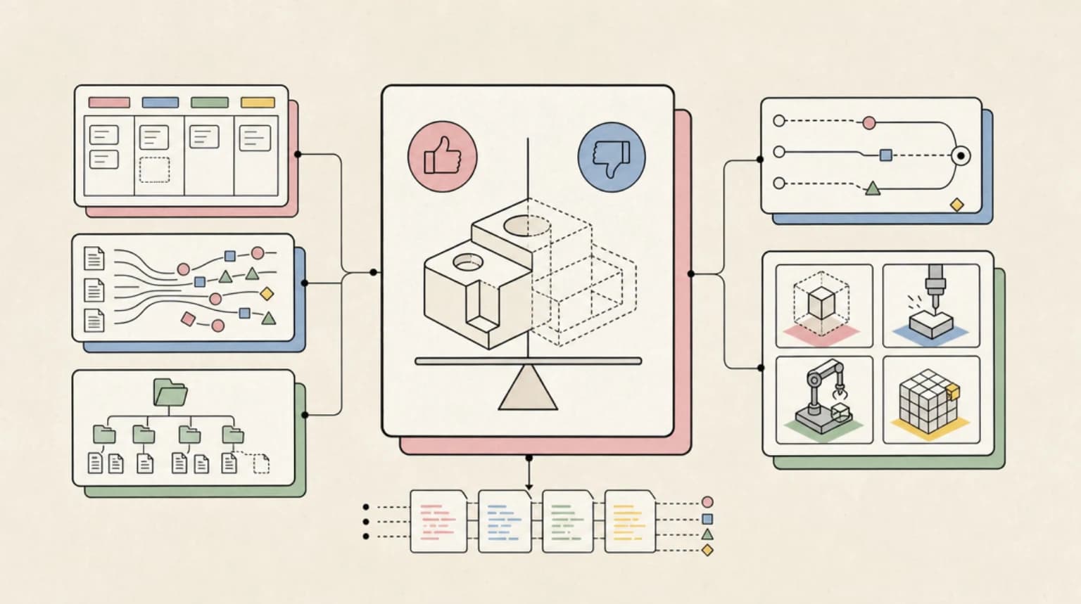 Abstract systems illustration for The HN Debate: Useful Tool or Toy?