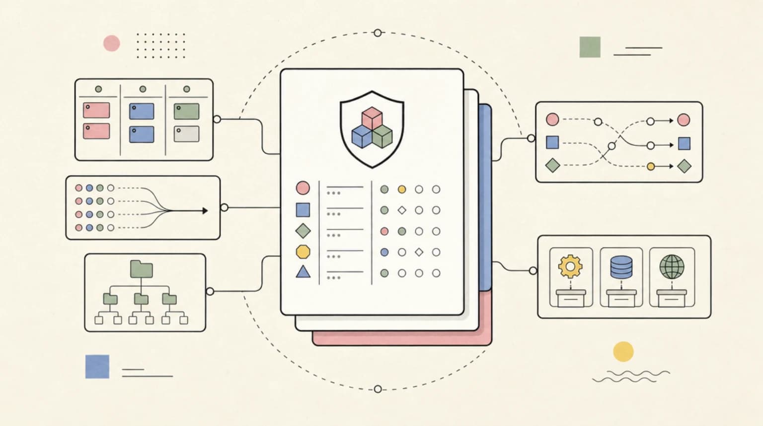 Abstract systems illustration for The Capability Ledger