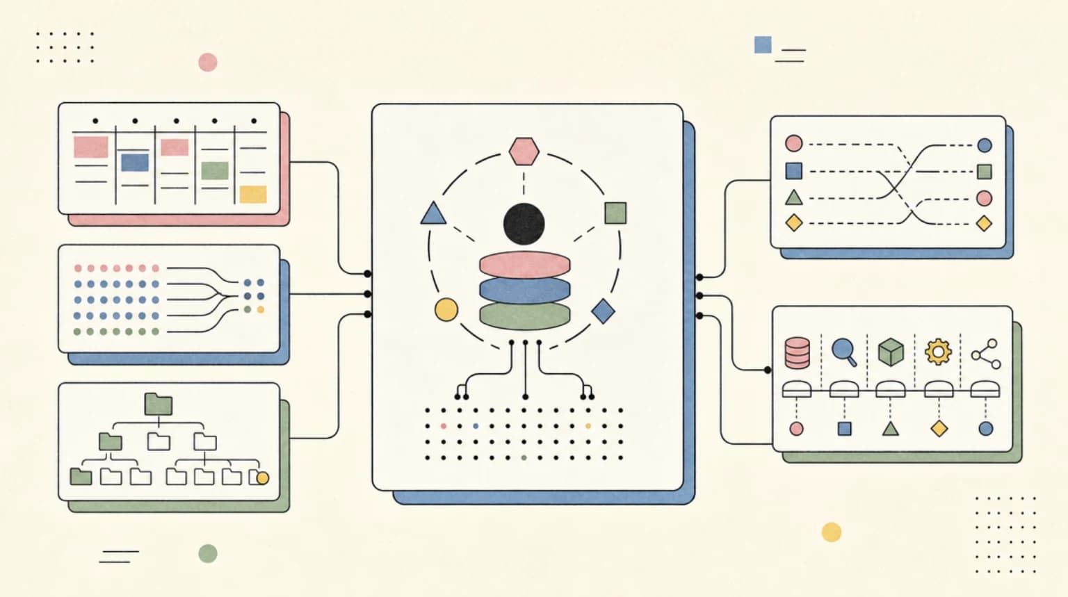 Abstract systems illustration for Where agentmemory Looks Interesting
