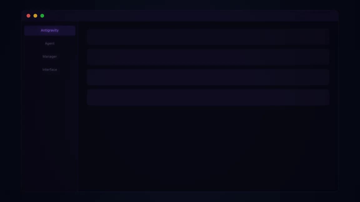 Antigravity Agent Manager Interface