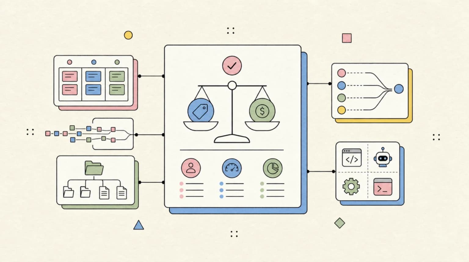 Abstract systems illustration for Pricing Reality Check