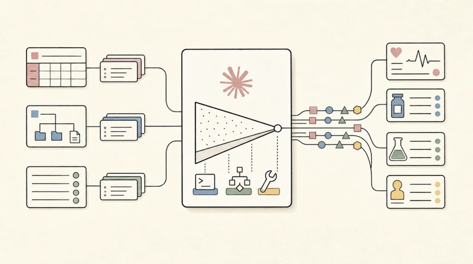 Abstract systems illustration for The Wedge