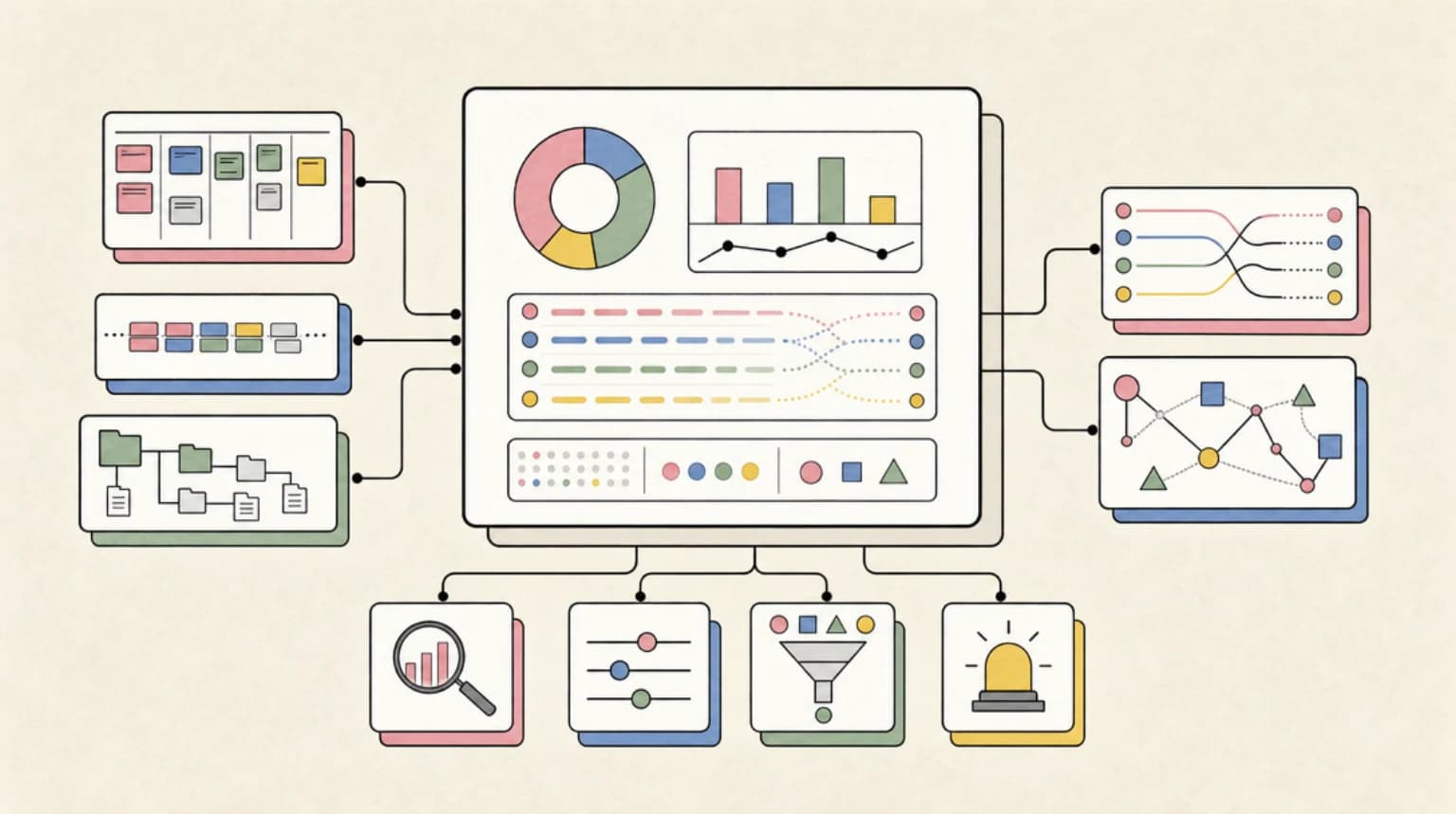 Abstract systems illustration for What Claude Code should expose