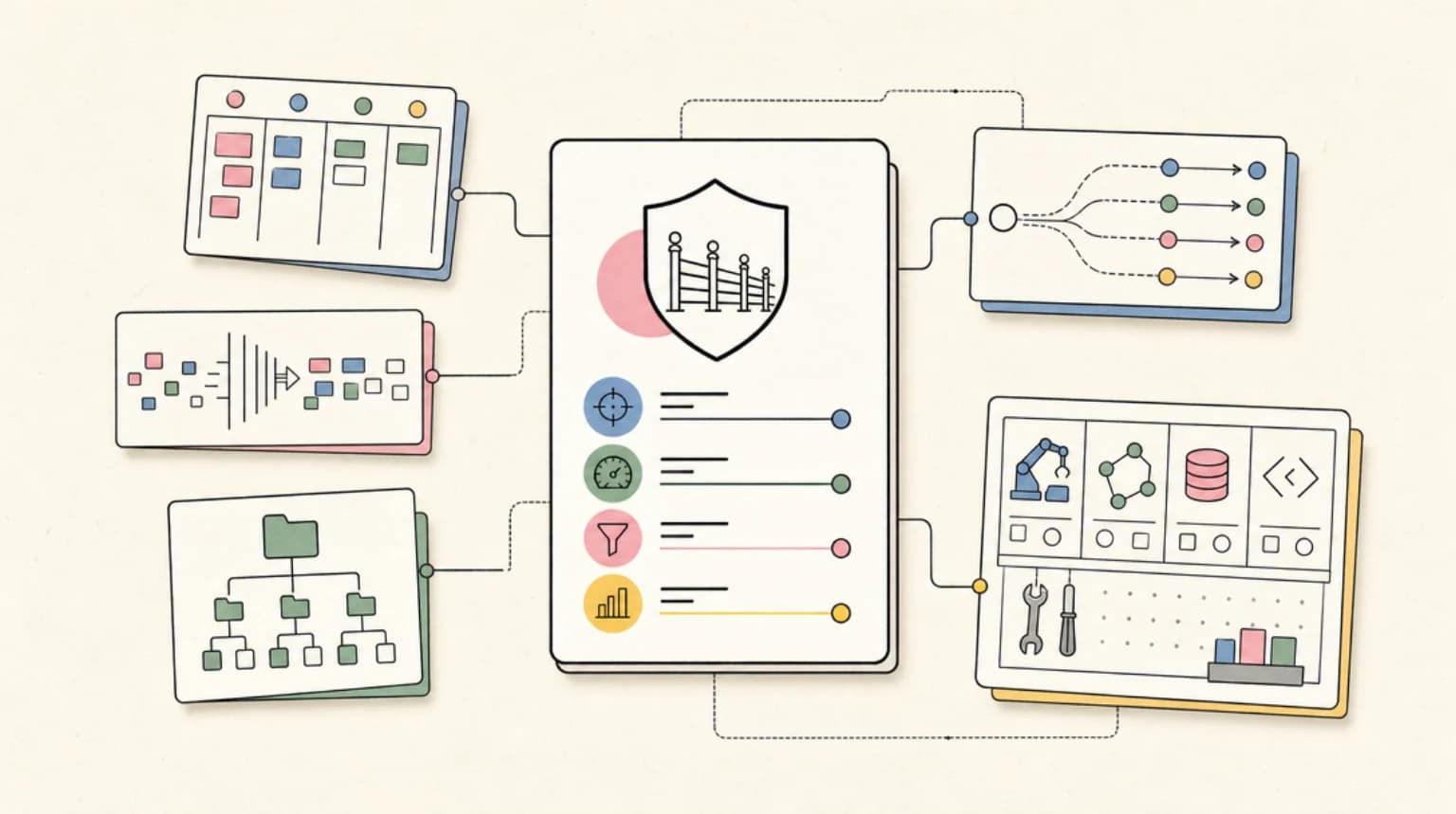 Abstract systems illustration for The Playbook