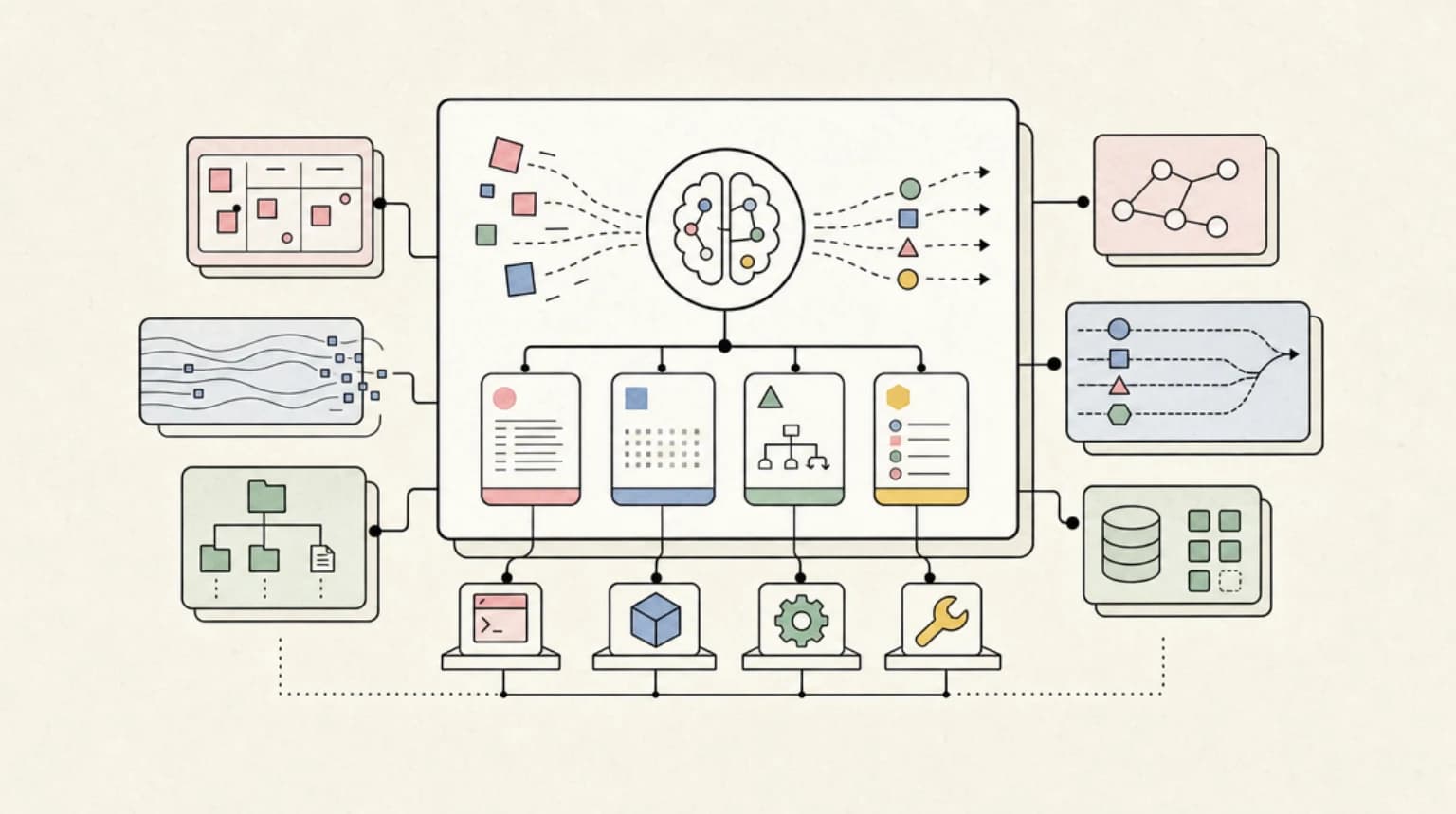 Abstract systems illustration for What the announcement actually says