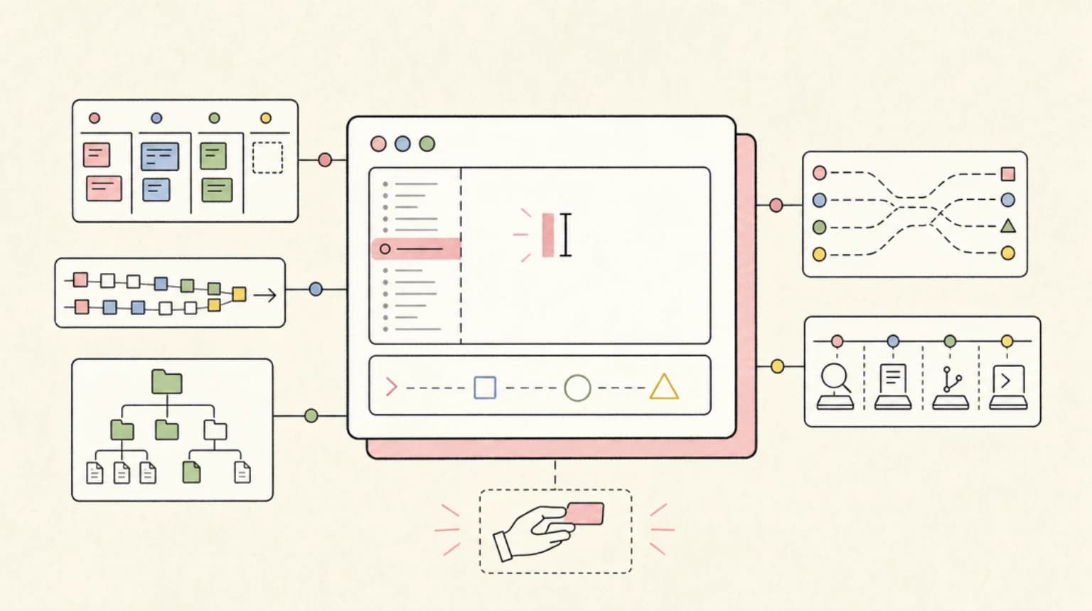 Abstract systems illustration for What agent tools should copy