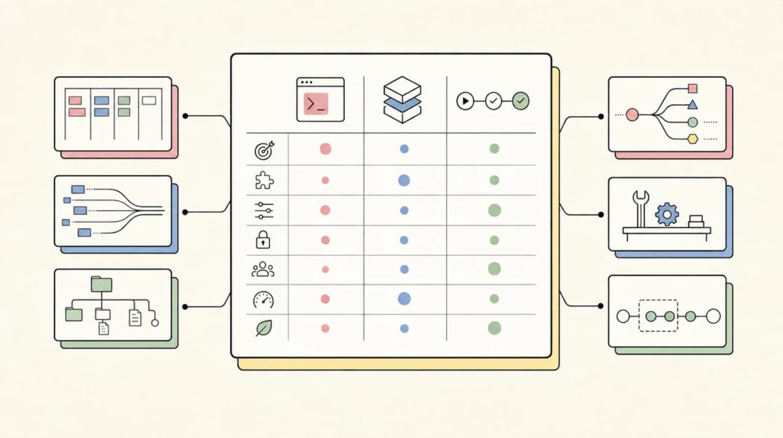 Abstract systems illustration for A Practical Decision Matrix