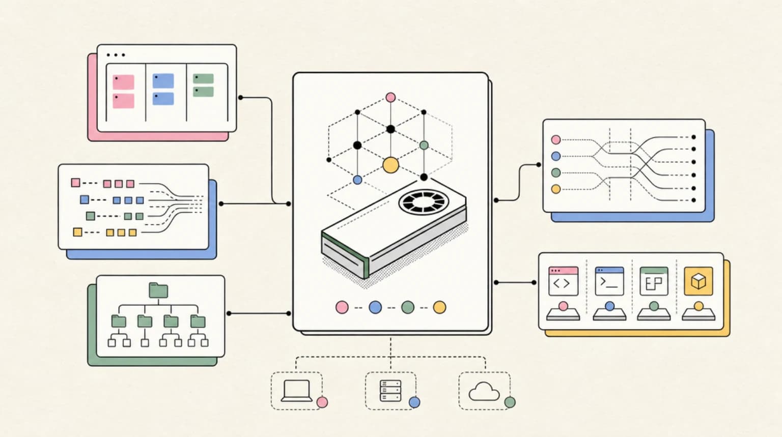 Abstract systems illustration for Where You Can Run It