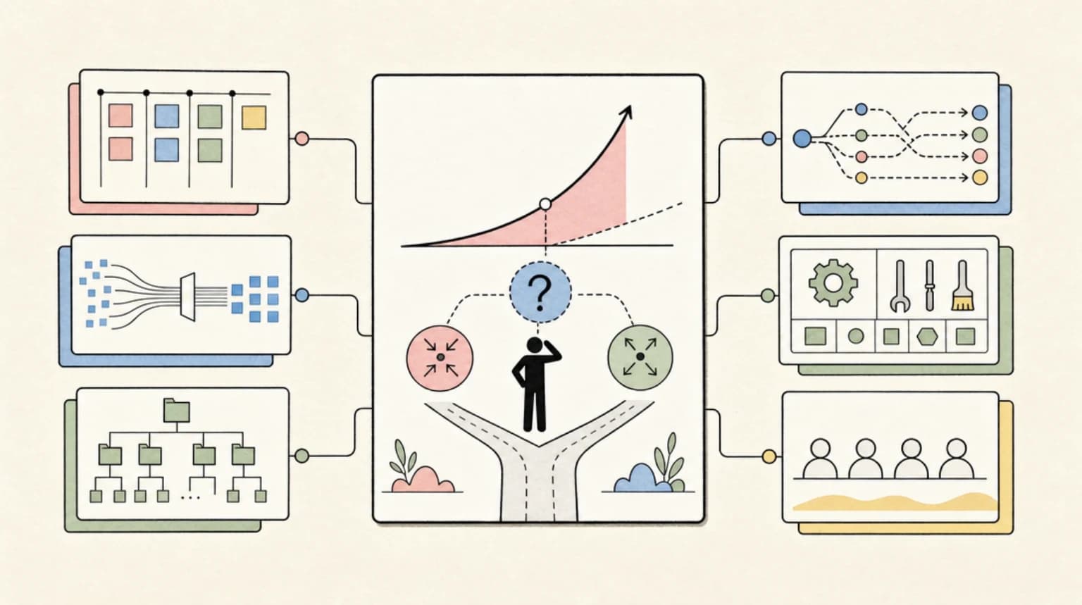 Abstract systems illustration for The Displacement Question: Intrinsic or Solvable?