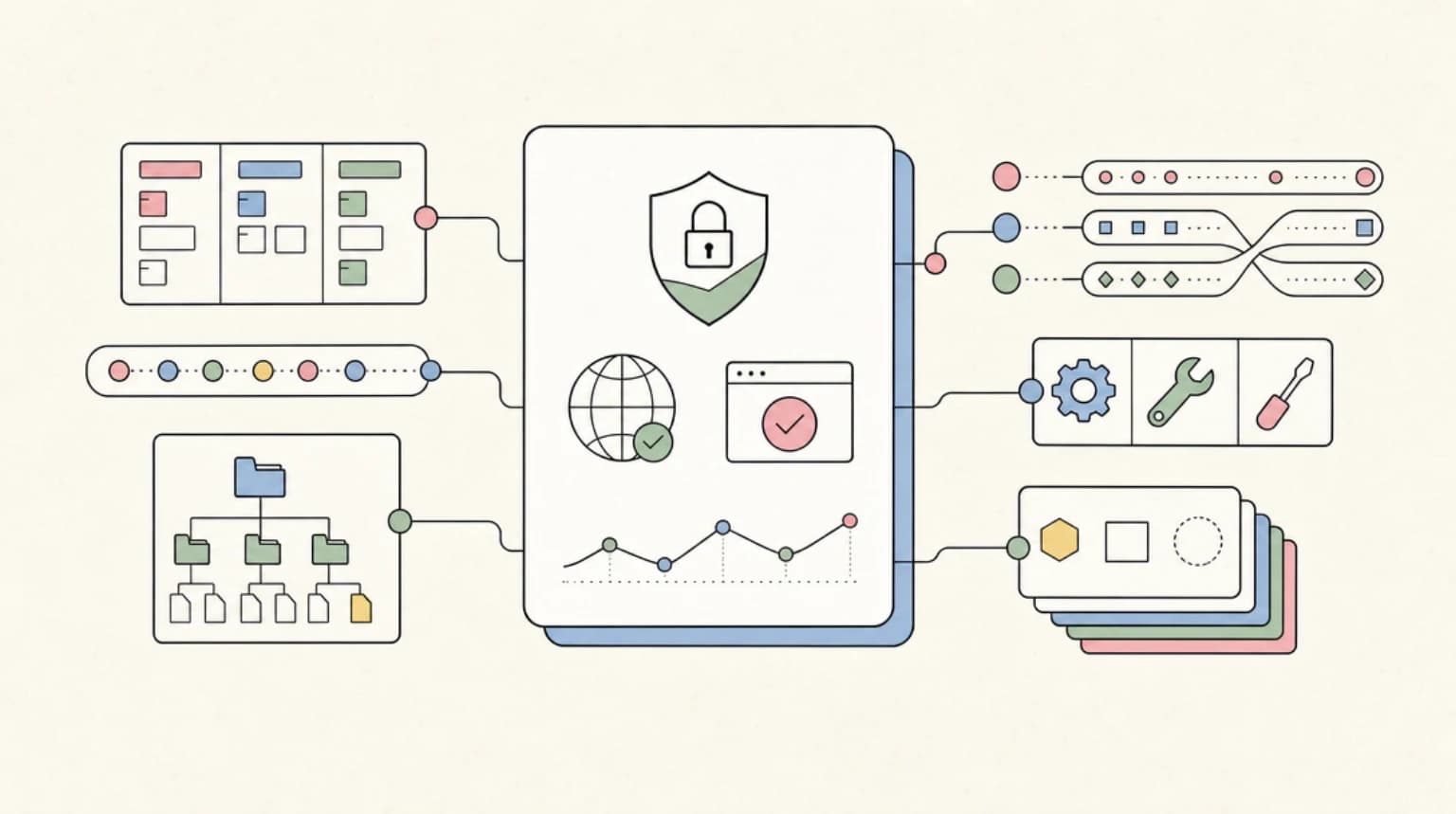Abstract systems illustration for ssl-watch  -  Free SSL + DNS Monitor