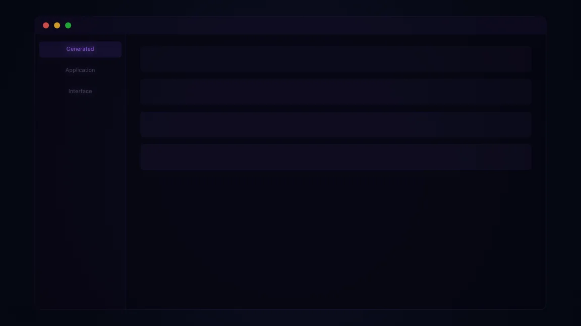 Generated Application Interface