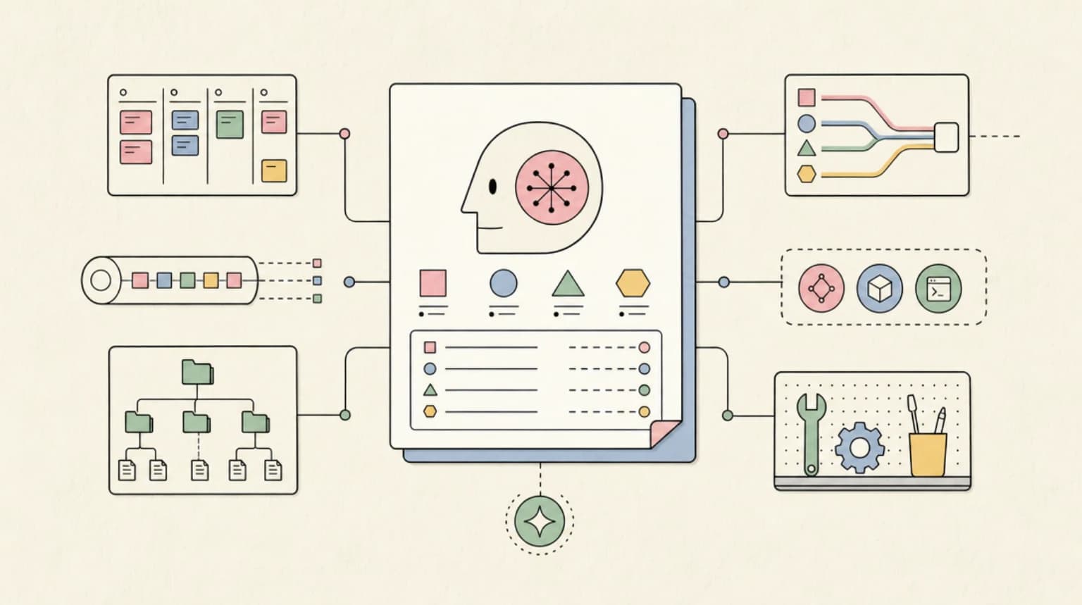 Abstract systems illustration for How Claude Code Reads It