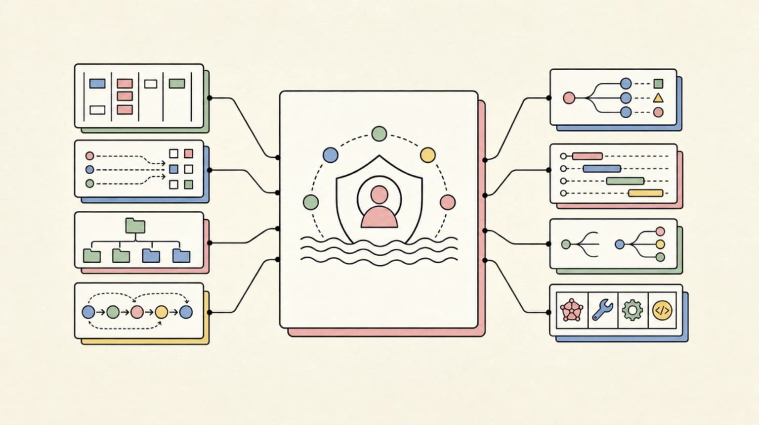Abstract systems illustration for The HN Argument