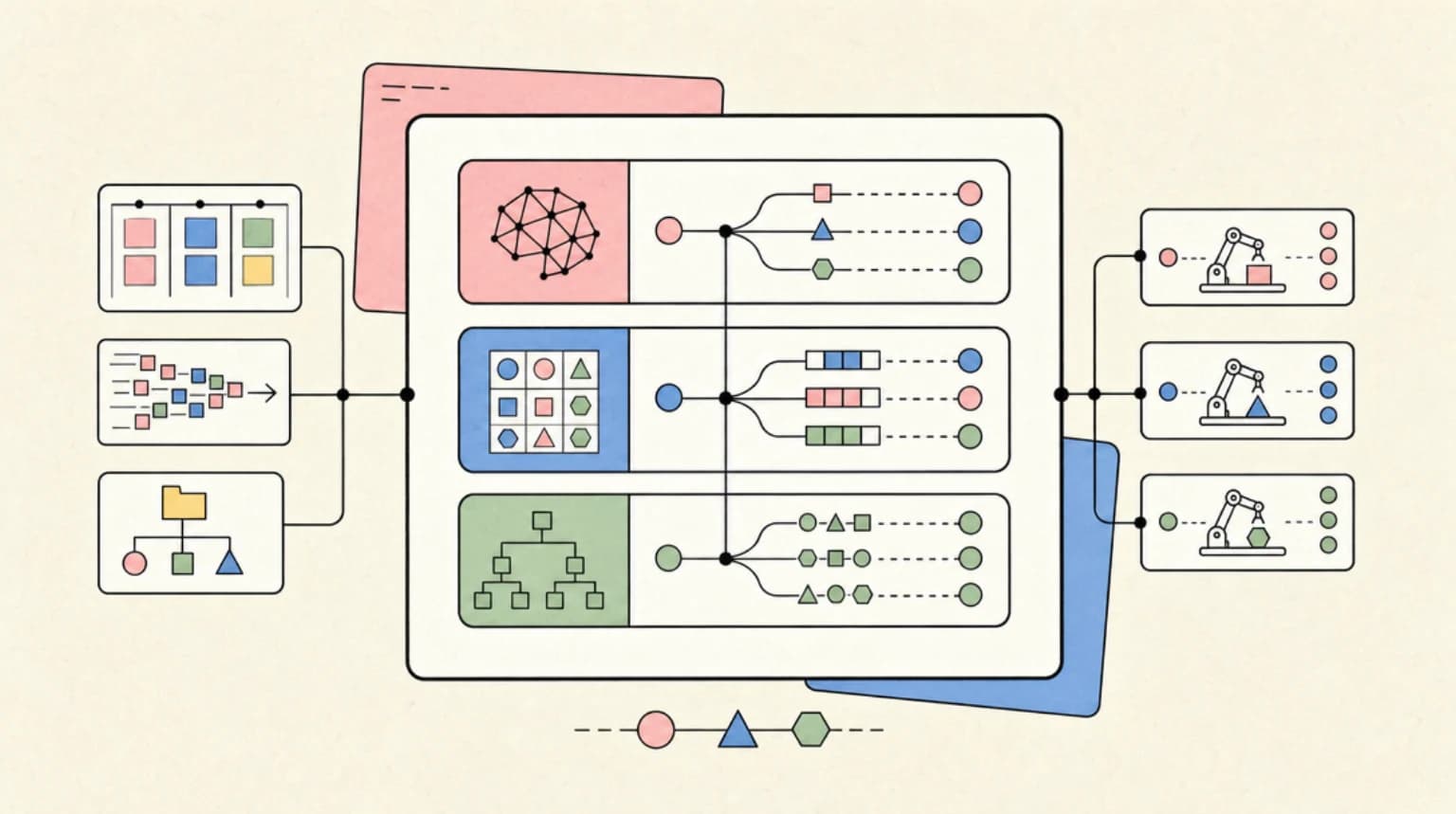 Abstract systems illustration for The Three-Tier Routing Table