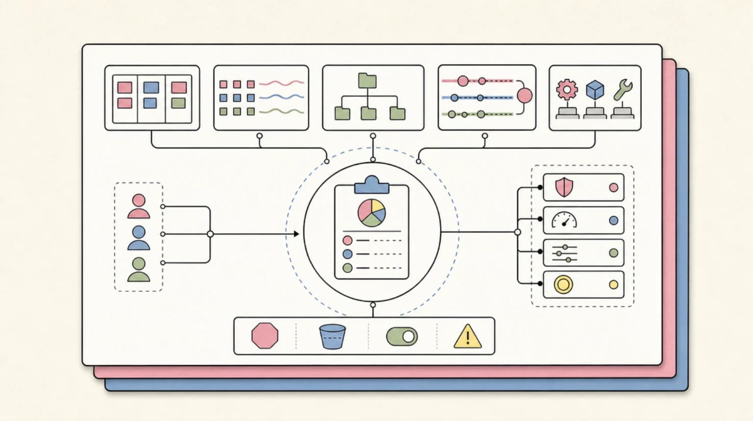 Abstract systems illustration for Where Task Budgets Fit in the Cost-Control Stack