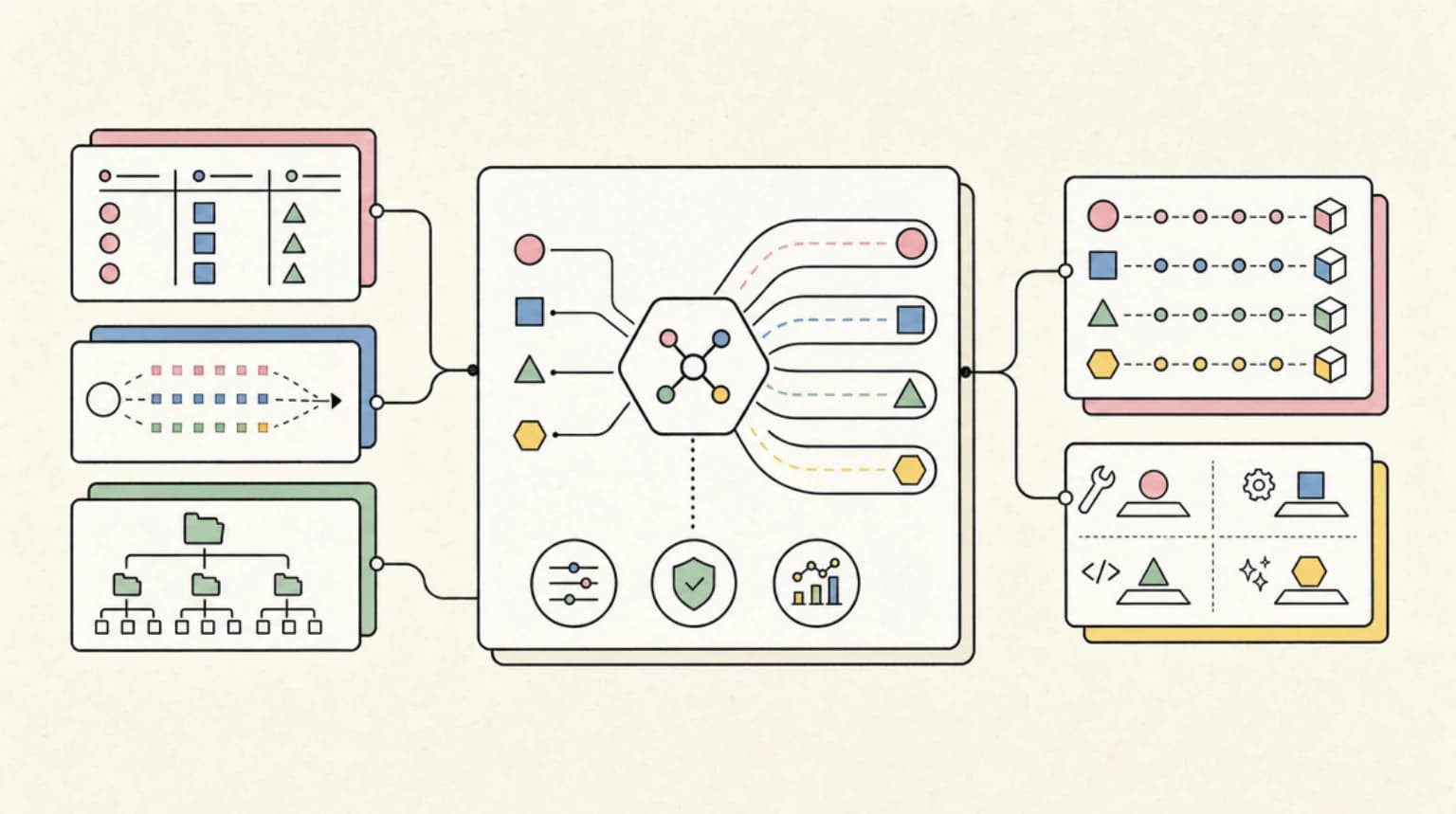 Abstract systems illustration for The Model-Agnostic Foundation It Sits On