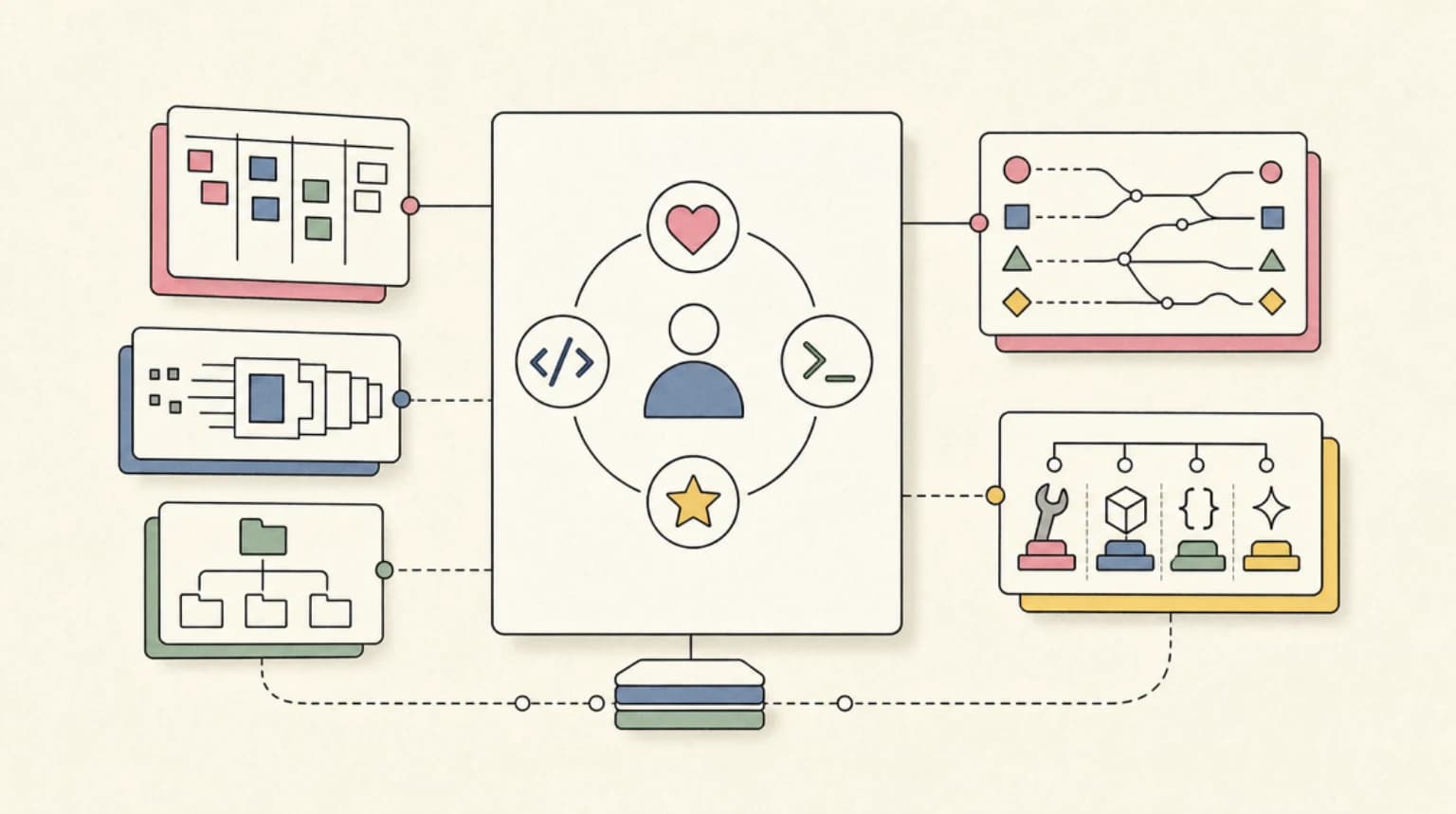 Abstract systems illustration for Why developers care