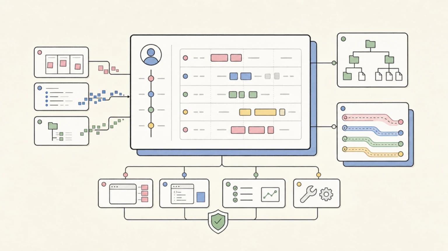 Abstract systems illustration for Session visibility is part of trust