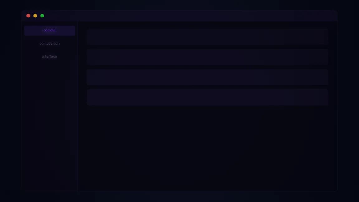 AI commit composition interface