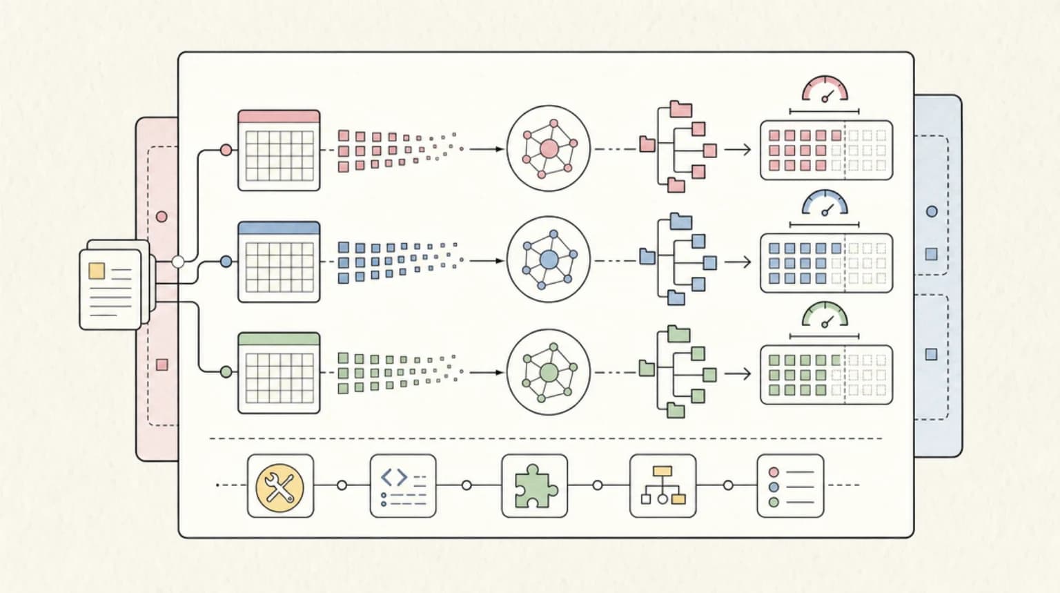 Abstract systems illustration for Context Windows and Output Limits