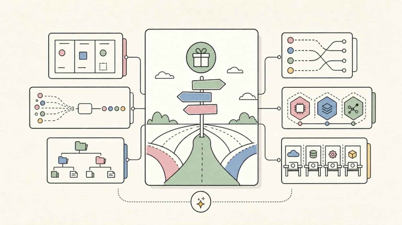 Abstract systems illustration for The free routes (right now)