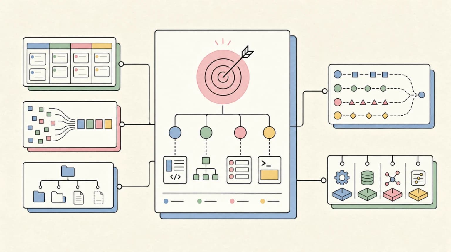 Abstract systems illustration for When to reach for 5.4 today