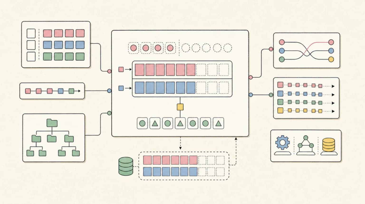 Abstract systems illustration for What KV caching actually is