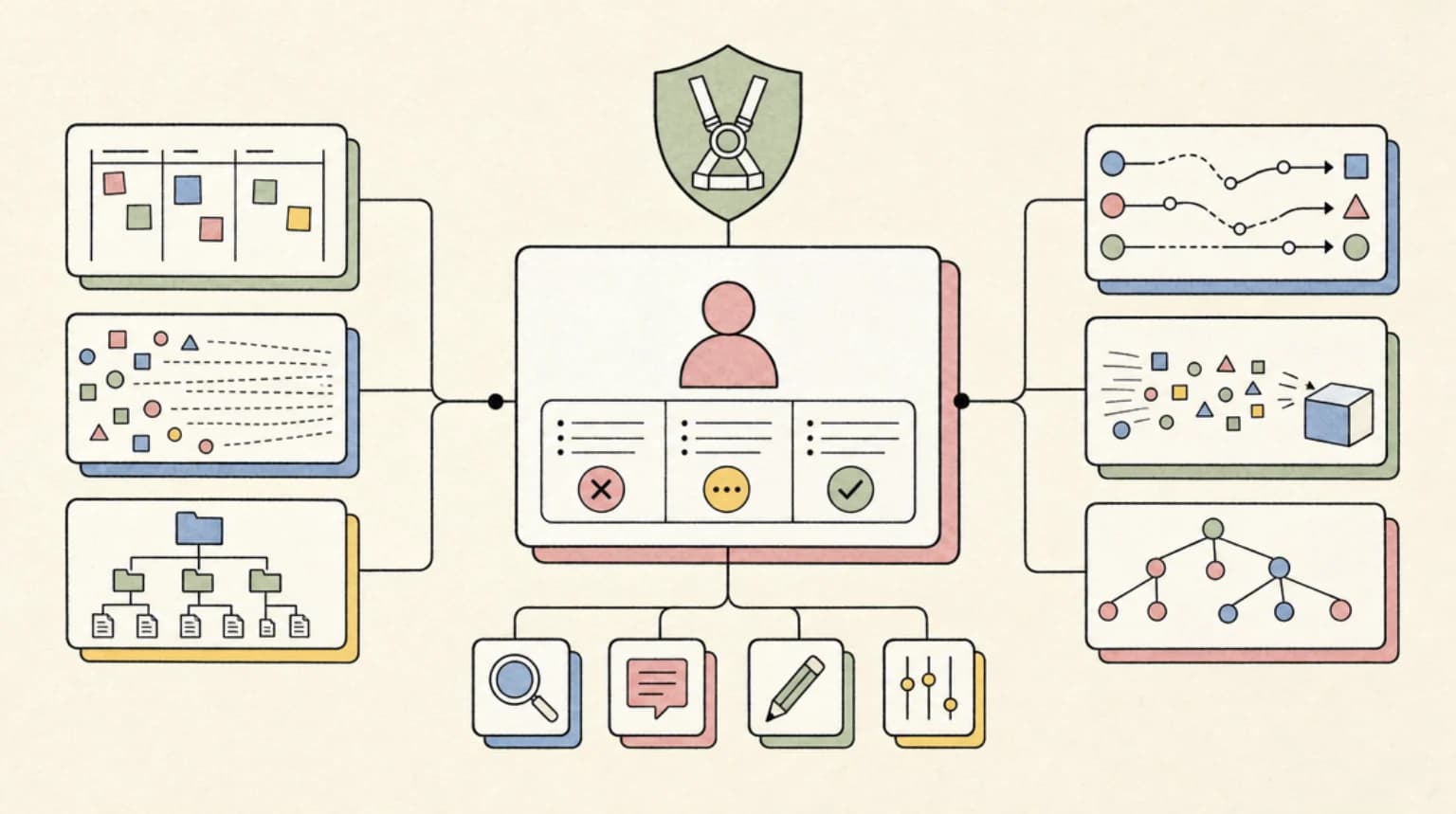 Abstract systems illustration for The Human Review Layer