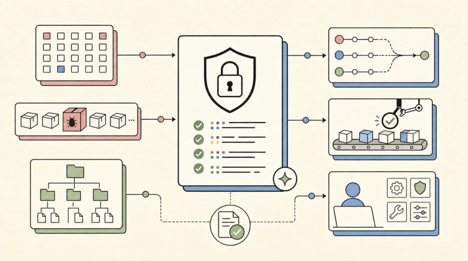 Abstract systems illustration for Prevention: Lockfile Hygiene for AI Developers