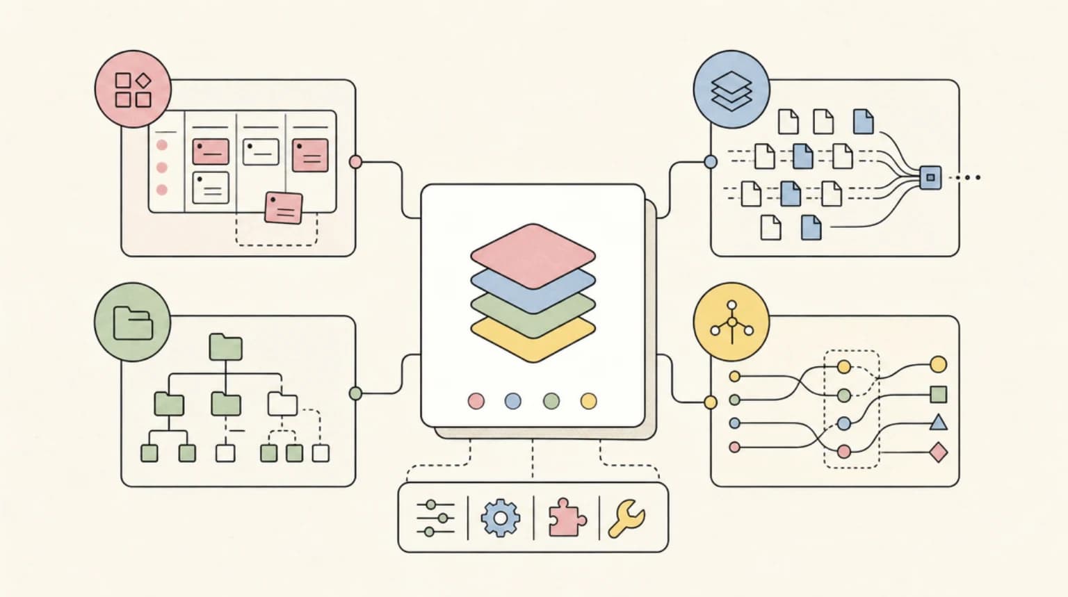 Abstract systems illustration for The Four Domains
