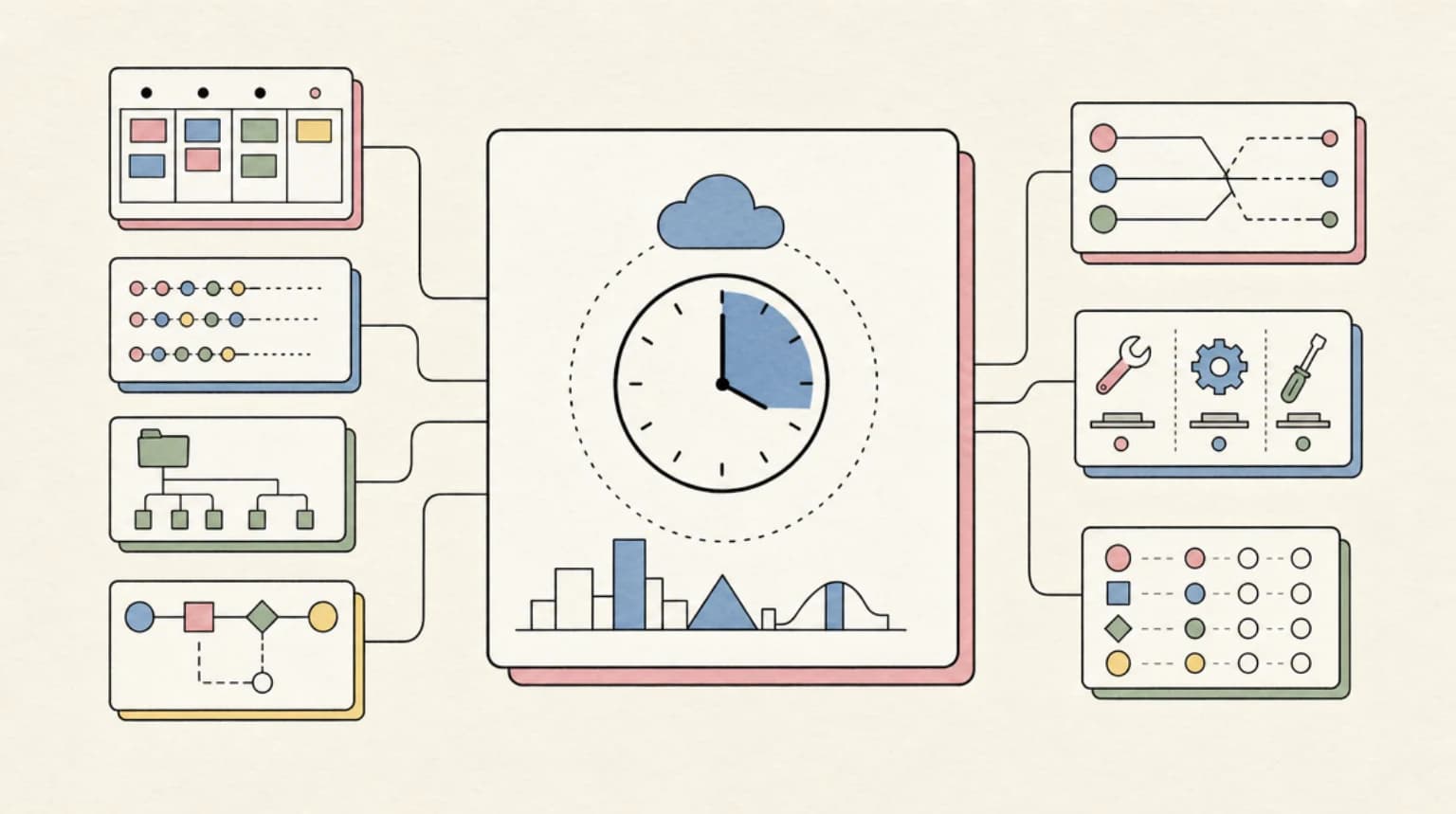 Abstract systems illustration for Azure Runs on a Different Clock