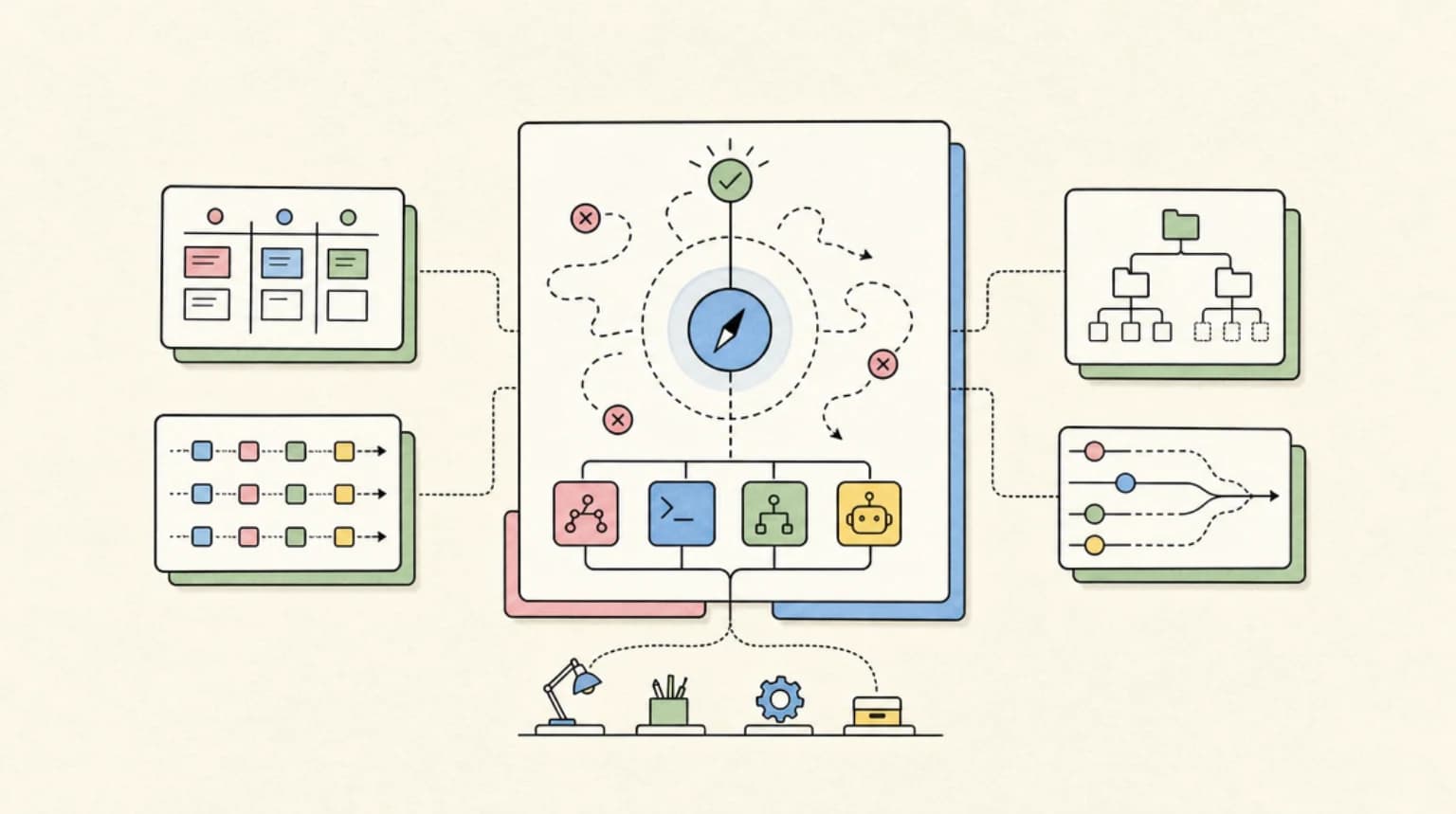 Abstract systems illustration for 7. Context Changes Matter When They Reduce Wandering