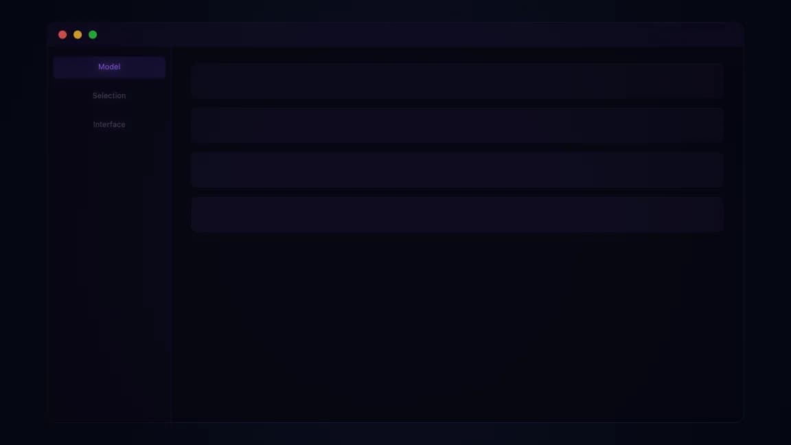 Model Selection Interface