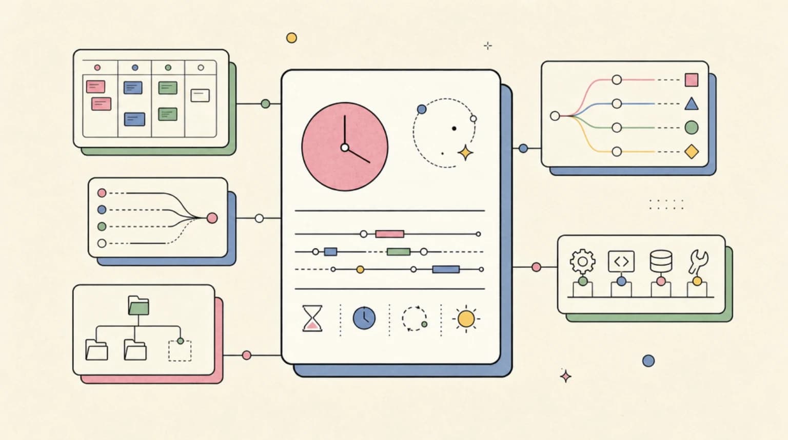 Abstract systems illustration for 11. Time