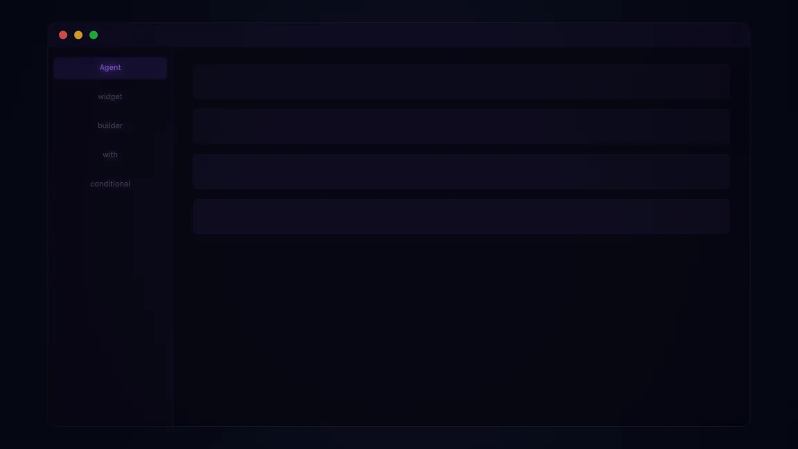 Agent Kit widget builder with conditional UI elements