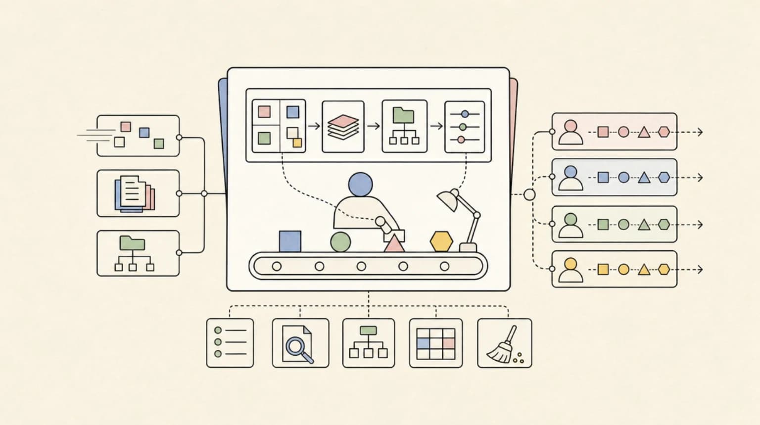 Abstract systems illustration for The Best Skills Are Boring