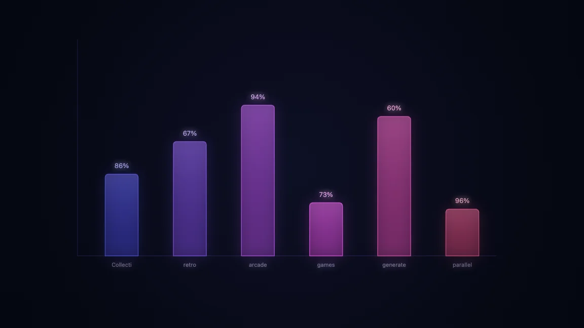 Collection of retro arcade games generated in parallel