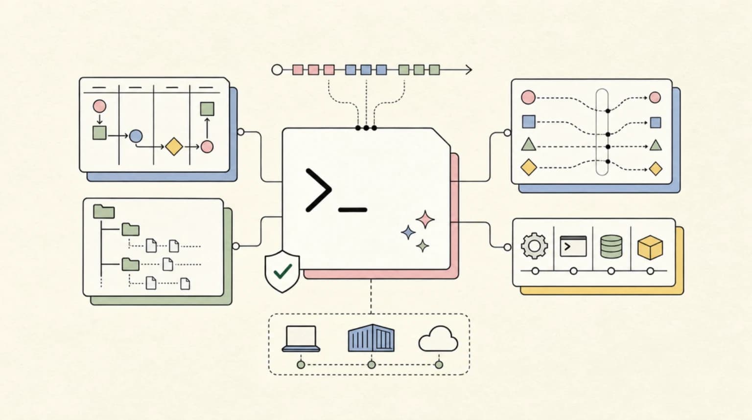 Abstract systems illustration for What A Serious Terminal Agent Needs