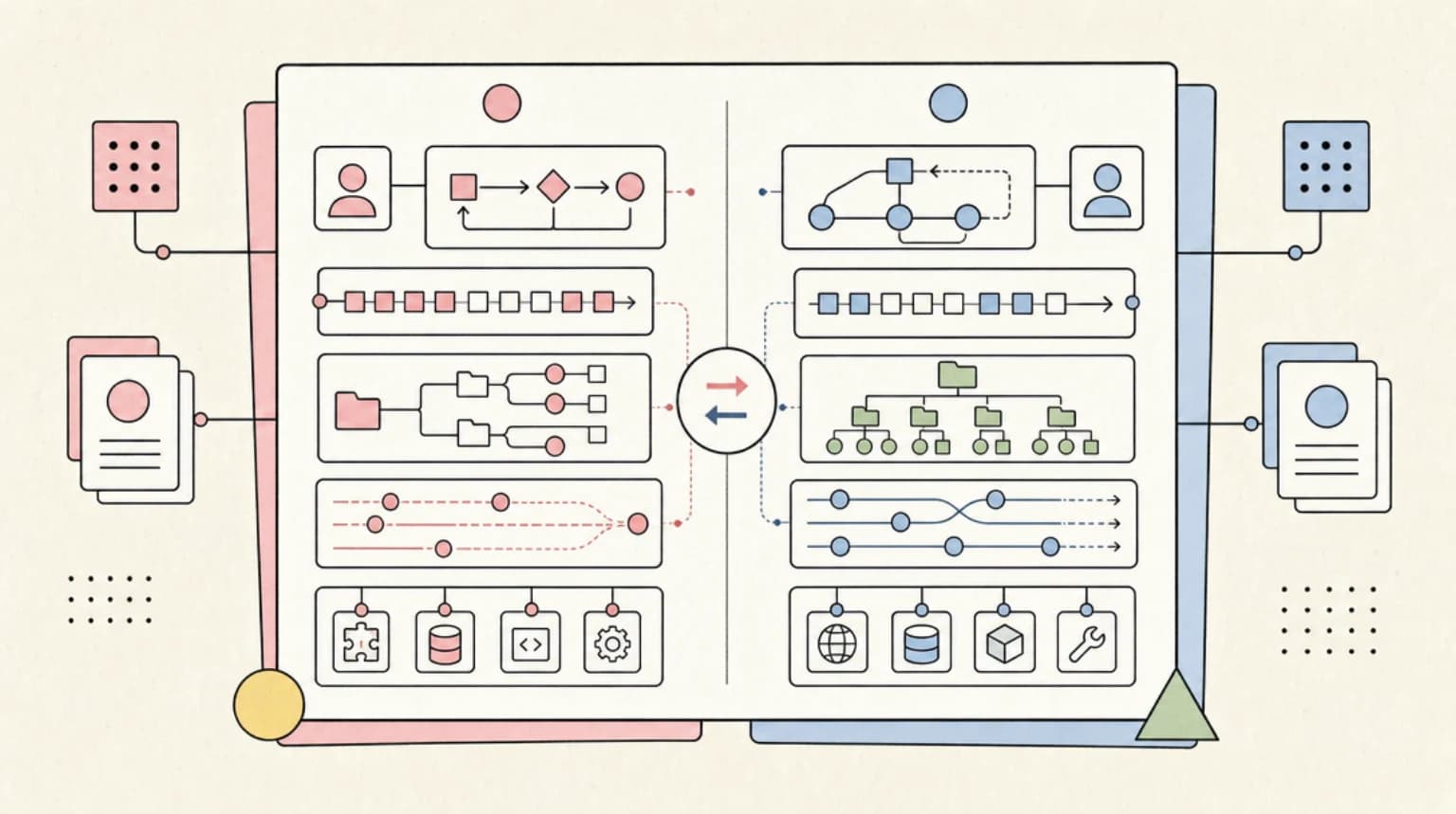 Abstract systems illustration for Architecture Differences