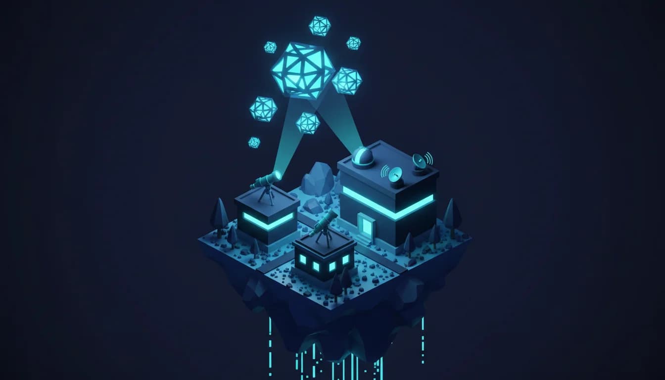 Abstract 3D render of a mapped and traced system