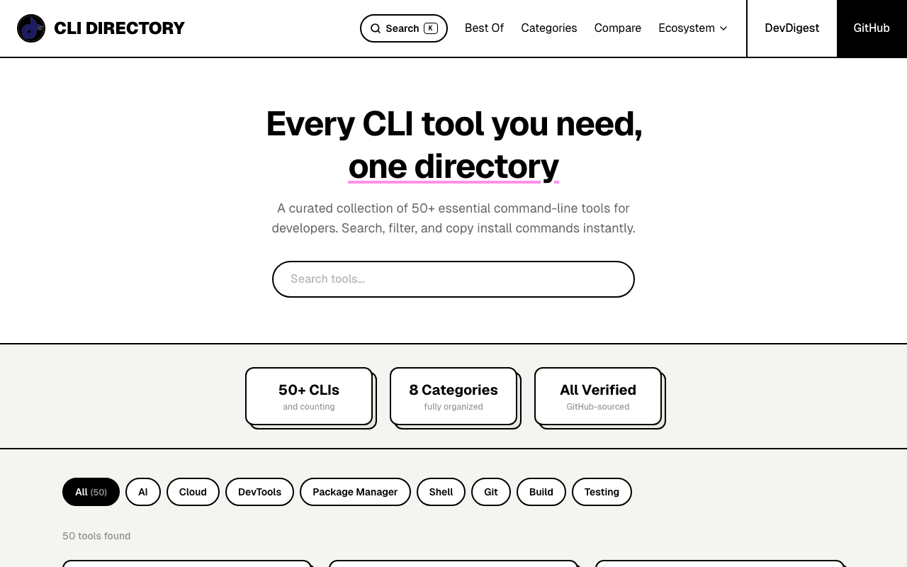 CLI Directory product preview