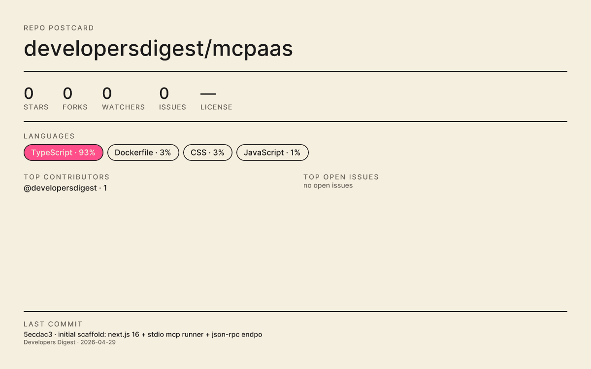 MCPaaS product preview