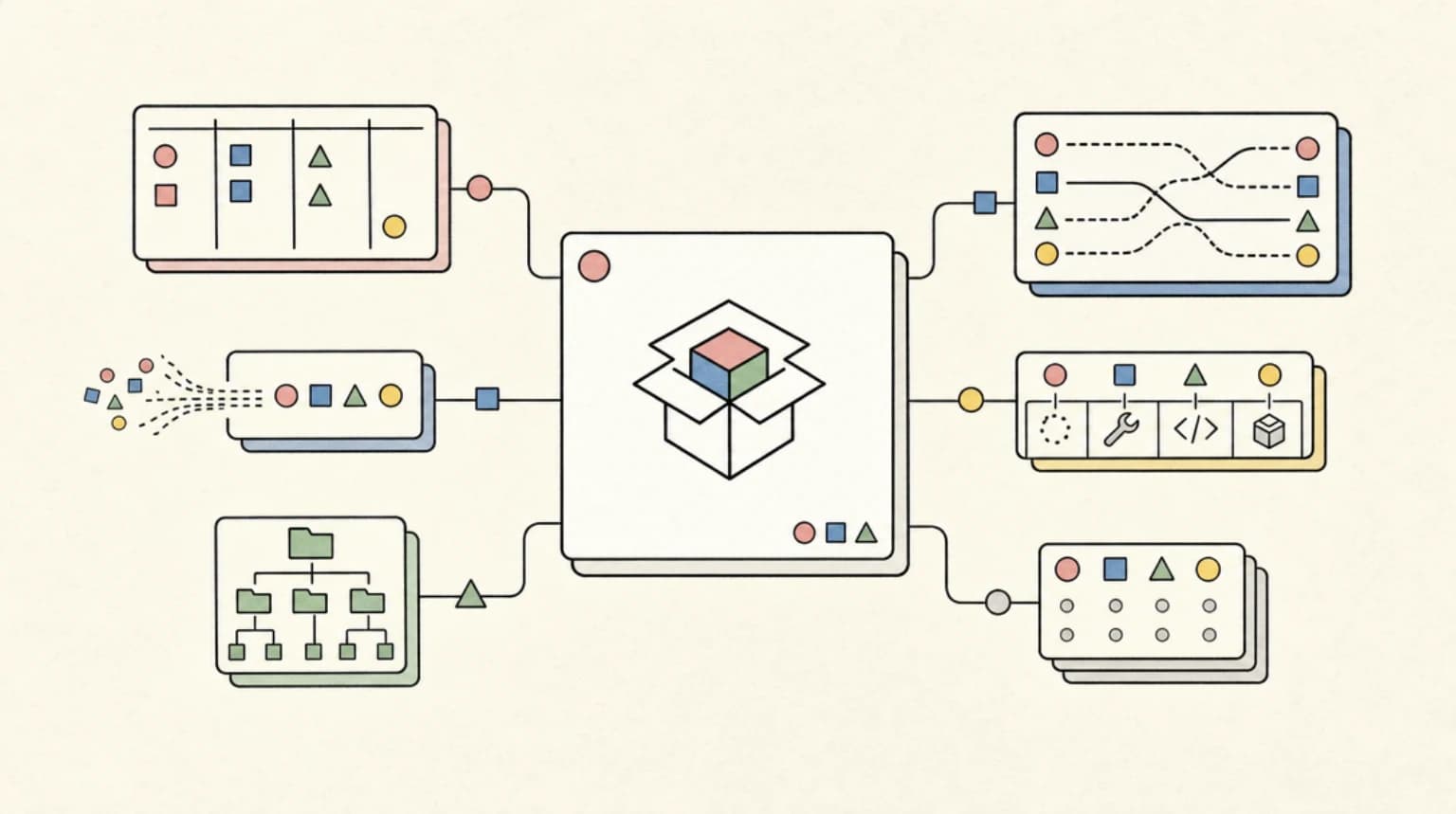 Abstract systems illustration for Why package manager is the right analogy