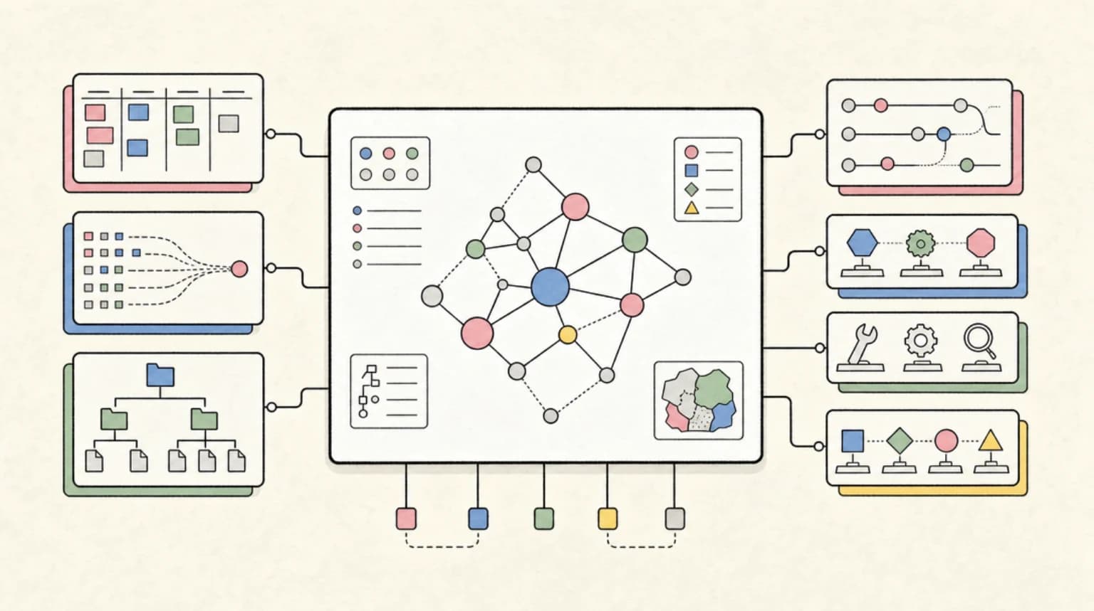 Abstract systems illustration for What A Serious Codebase Graph Needs