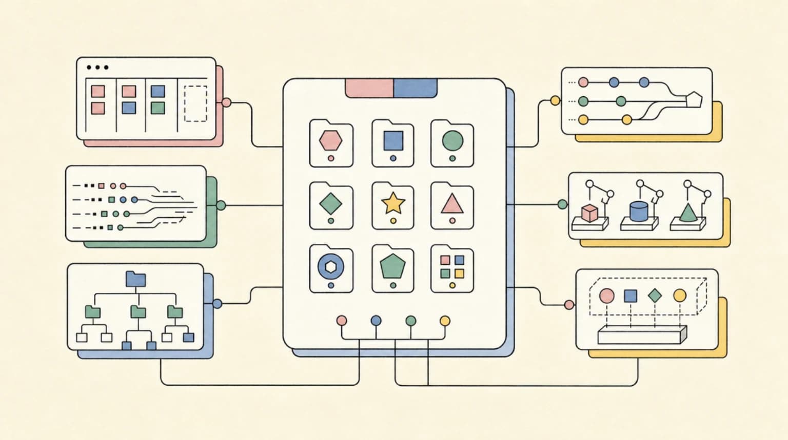 Abstract systems illustration for /api/apps - The Catalog as Protocol