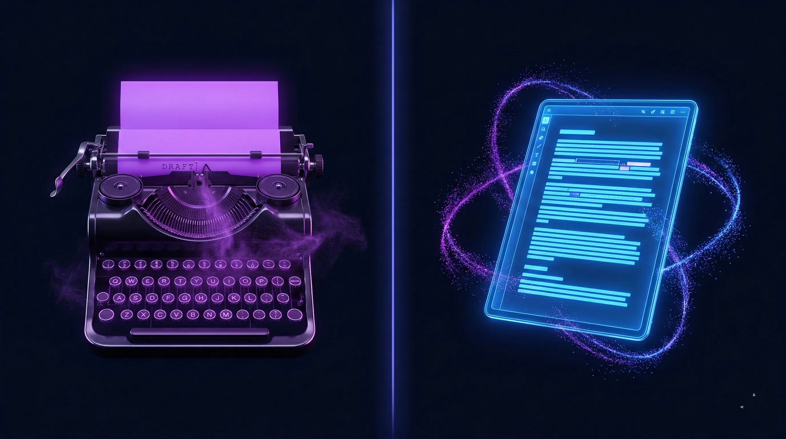 Diffusion vs autoregressive generation: typewriter versus editor