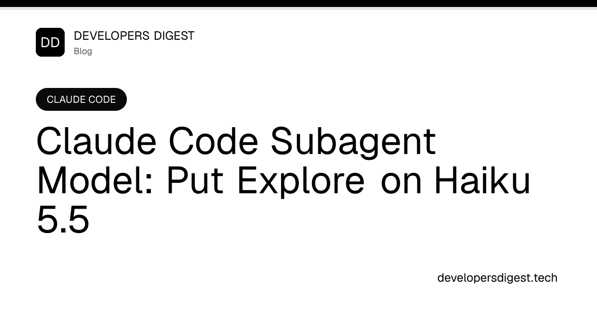 Claude Code Subagent Model: Put Explore on Haiku 5.5