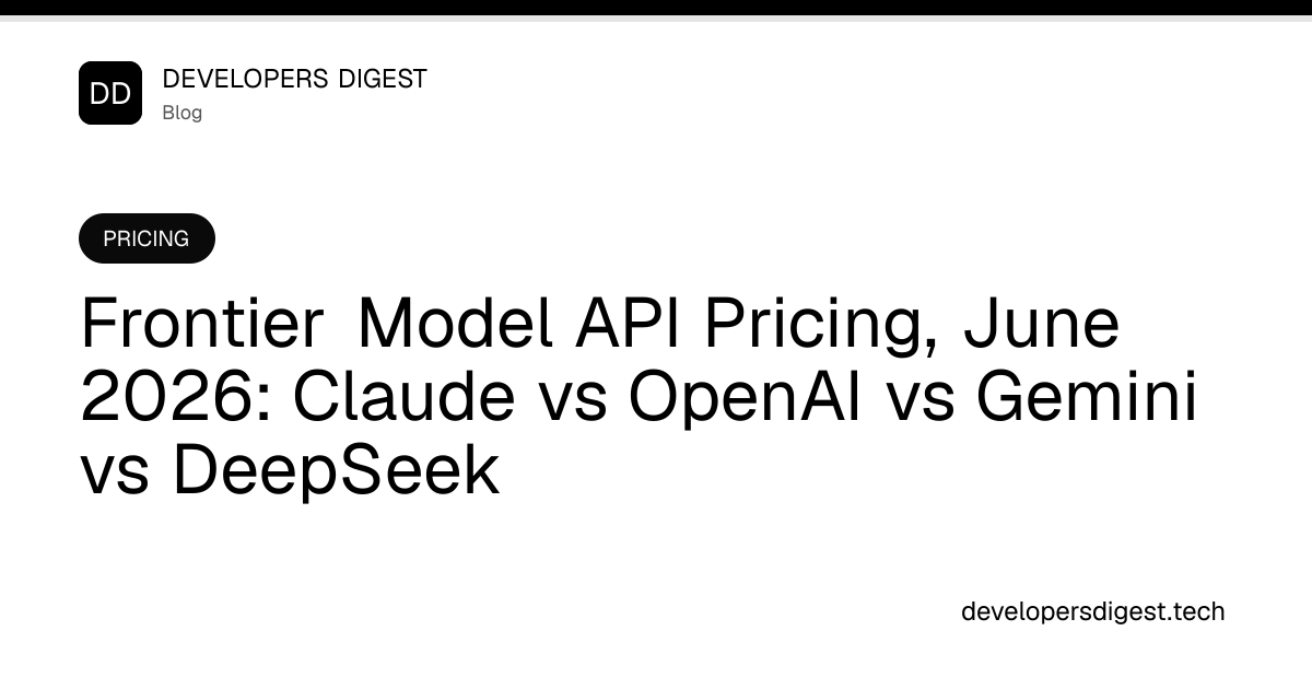 Frontier Model API Pricing, June 2026: Claude vs OpenAI vs Gemini vs ...